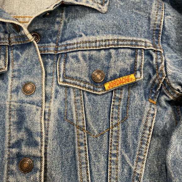 Vintage Jordache Denim Jean Jacket Baby 4 Trucker 90s Unisex Horses - Picture 2 of 7